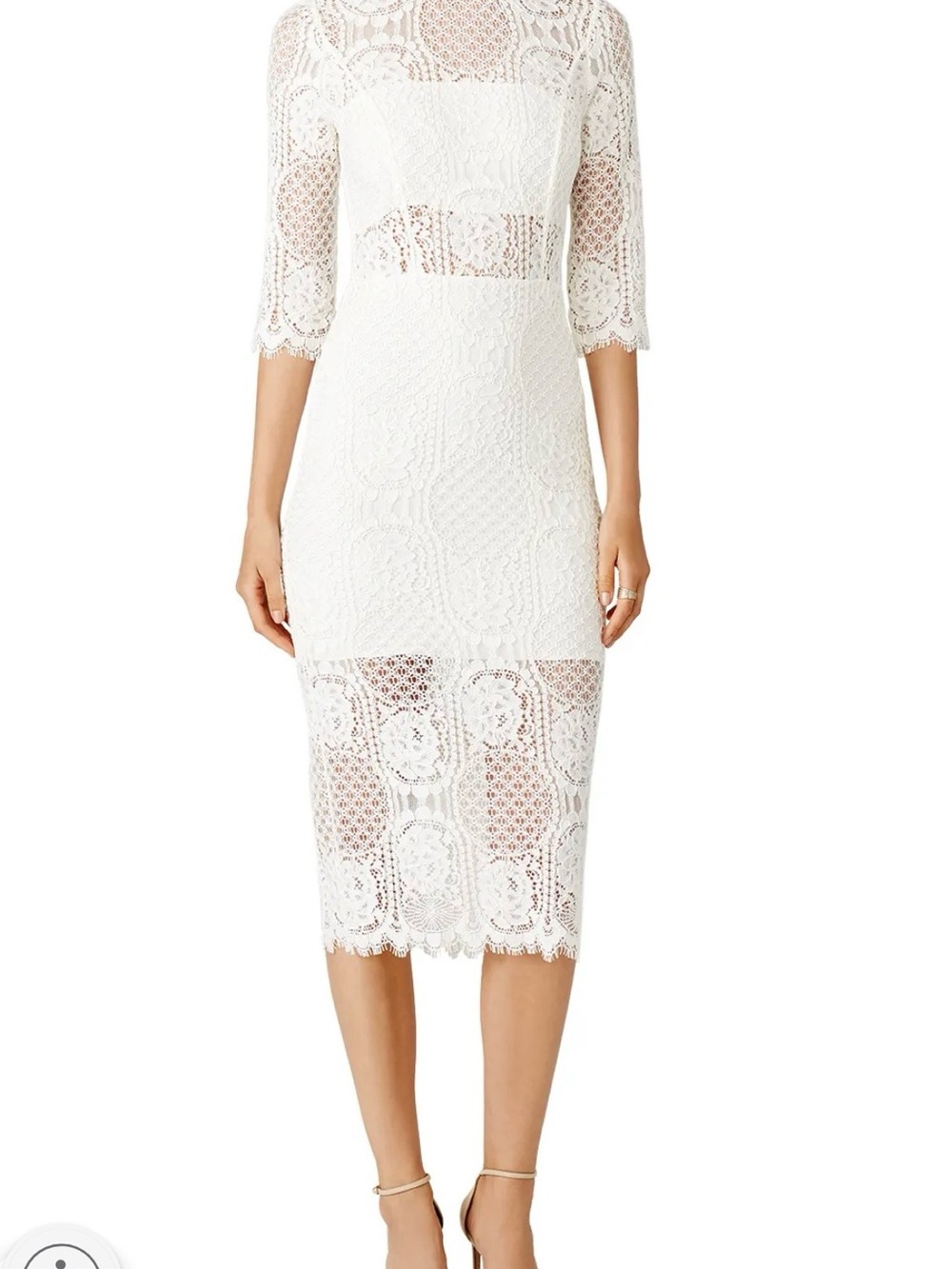 Bangul NWOT Gorgeous Sexy White Lace Midi Dress *Likely Size 0-4